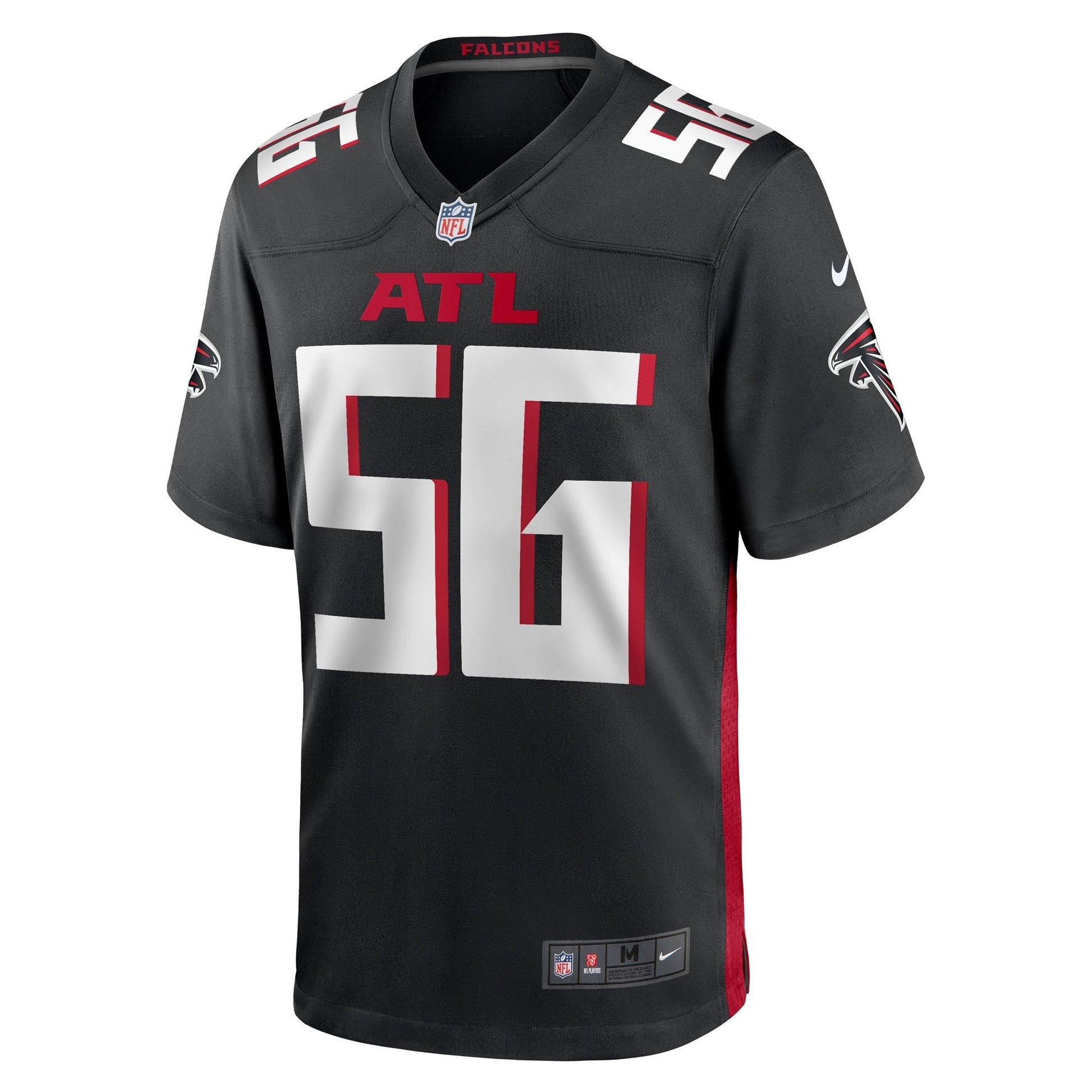 Jovaughn Gwyn Atlanta Falcons Nike Team Game Jersey - Black football jersey product view 2