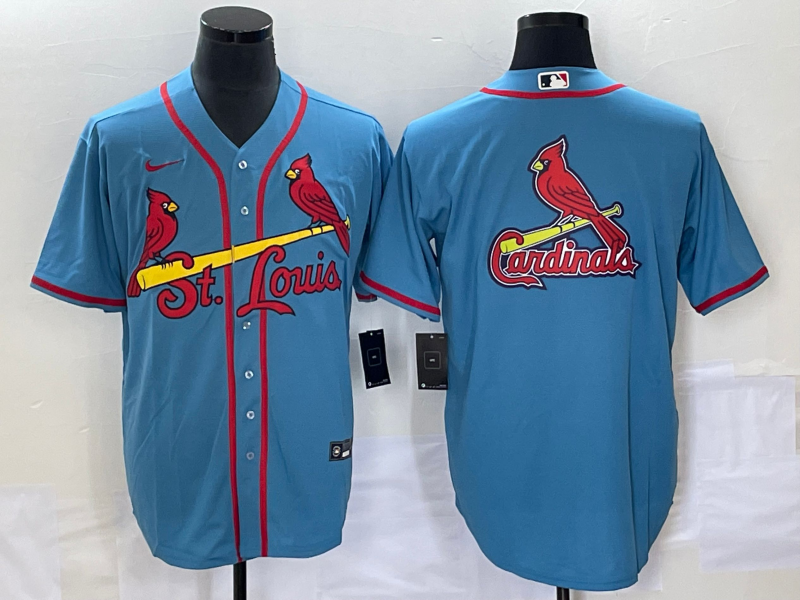 Men's St. Louis Cardinals Light Blue Alternate Replica Team Jersey1 baseball jersey product view 1