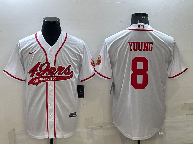 Men's San Francisco 49ers Steve Young #8 White Game Jersey1 Joint Edition football jersey product view 1
