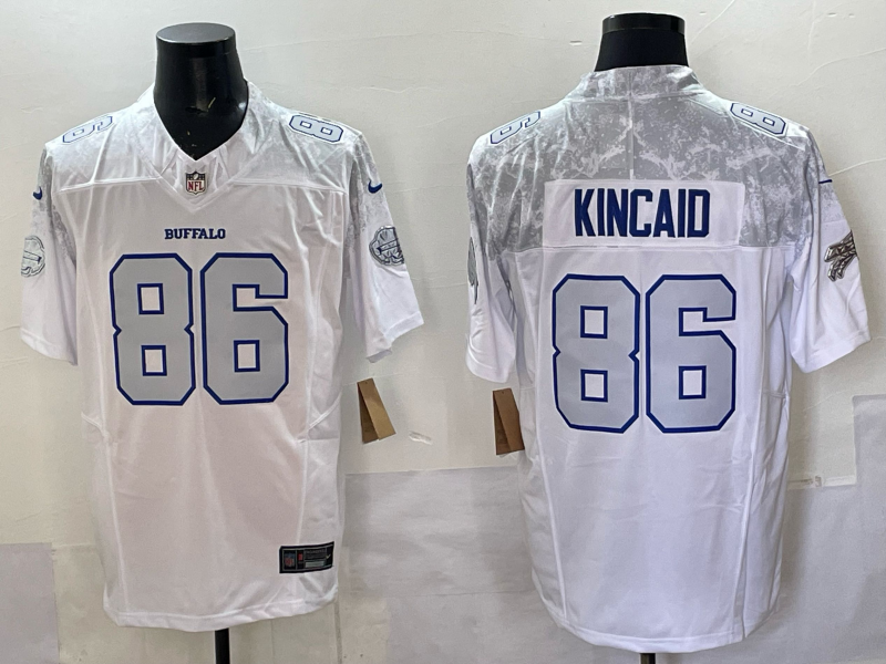 Men's Buffalo Bills Dalton Kincaid #86 White 2025 Rivalries Collection Limited Jersey football jersey product view 1