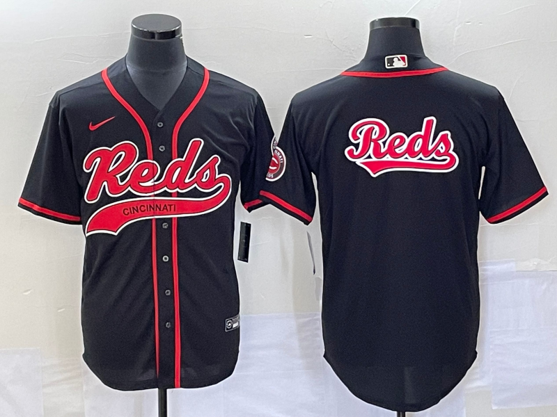 Men's Cincinnati Reds Black Replica Team Jersey1 Joint Edition baseball jersey product view 1
