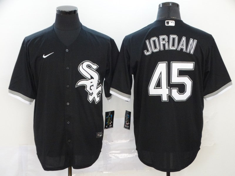 Men's Chicago White Sox Michael Jordan #45 Black Replica Baseball Jersey1 baseball jersey product view 1