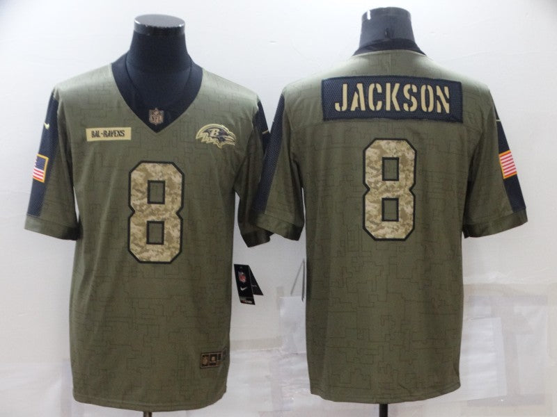 Men's Baltimore Ravens Lamar Jackson #8 Brown Game Player Jersey1 football jersey product view 1