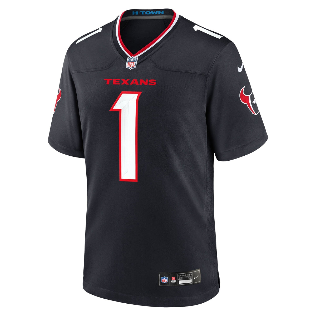 Houston Texans Nike #1 Dad Game Jersey - Navy football jersey product view 2