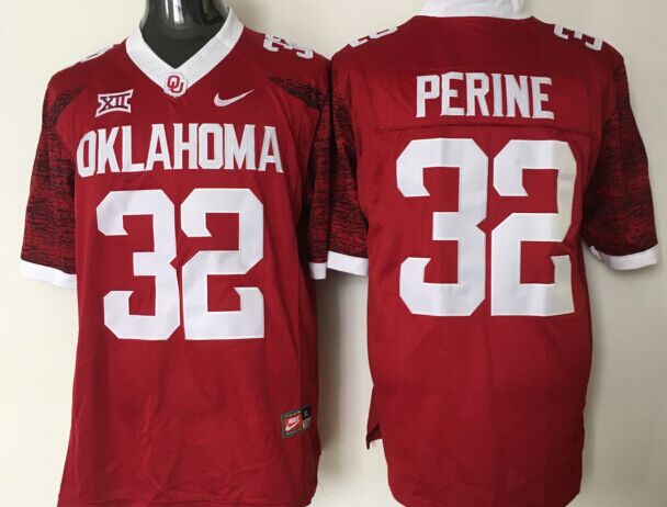 Men's Oklahoma Sooners Samaje Perine #32 Crimson Player Game Jersey sports jersey product view 1