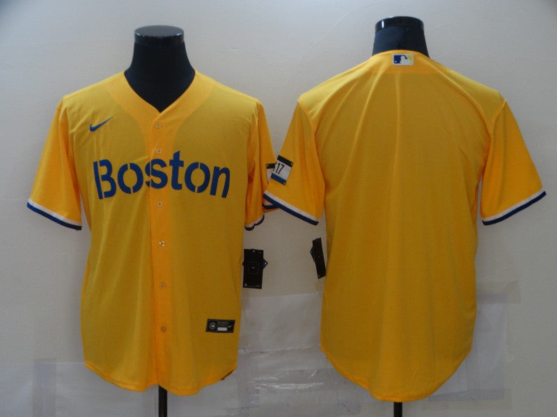 Men's Boston Red Sox Gold City Connect Replica Blank Jersey1 baseball jersey product view 1