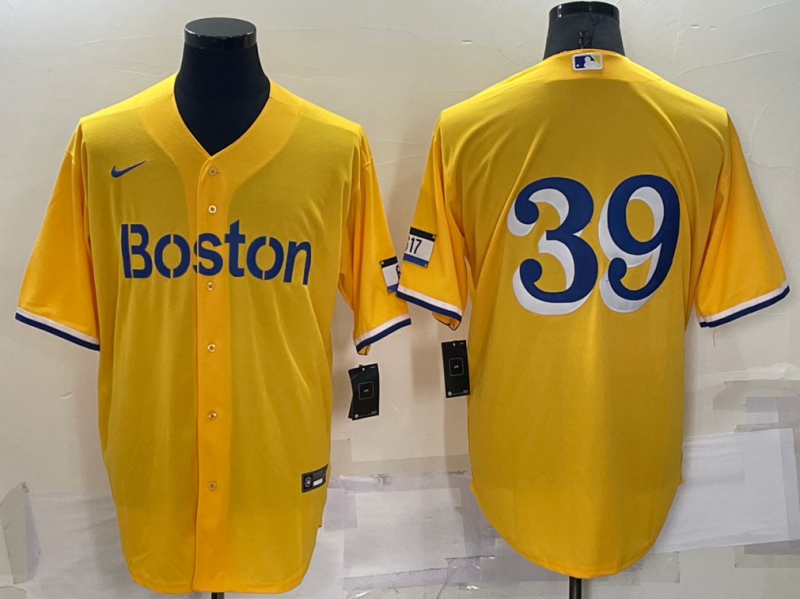 Men's Boston Red Sox Christian Arroyo #39 Gold City Connect Replica Player Jersey baseball jersey product view 1