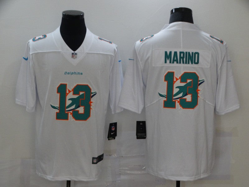 Men's Miami Dolphins #13 Dan Marino White Game Player Jersey1 football jersey product view 1