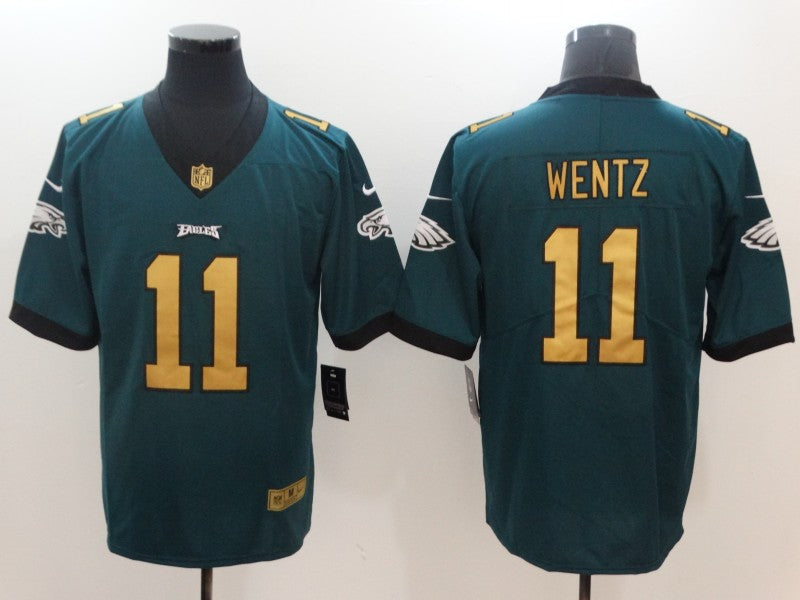 Men's Philadelphia Eagles Carson Wentz #11 Midnight Green Game Jersey1 football jersey product view 1