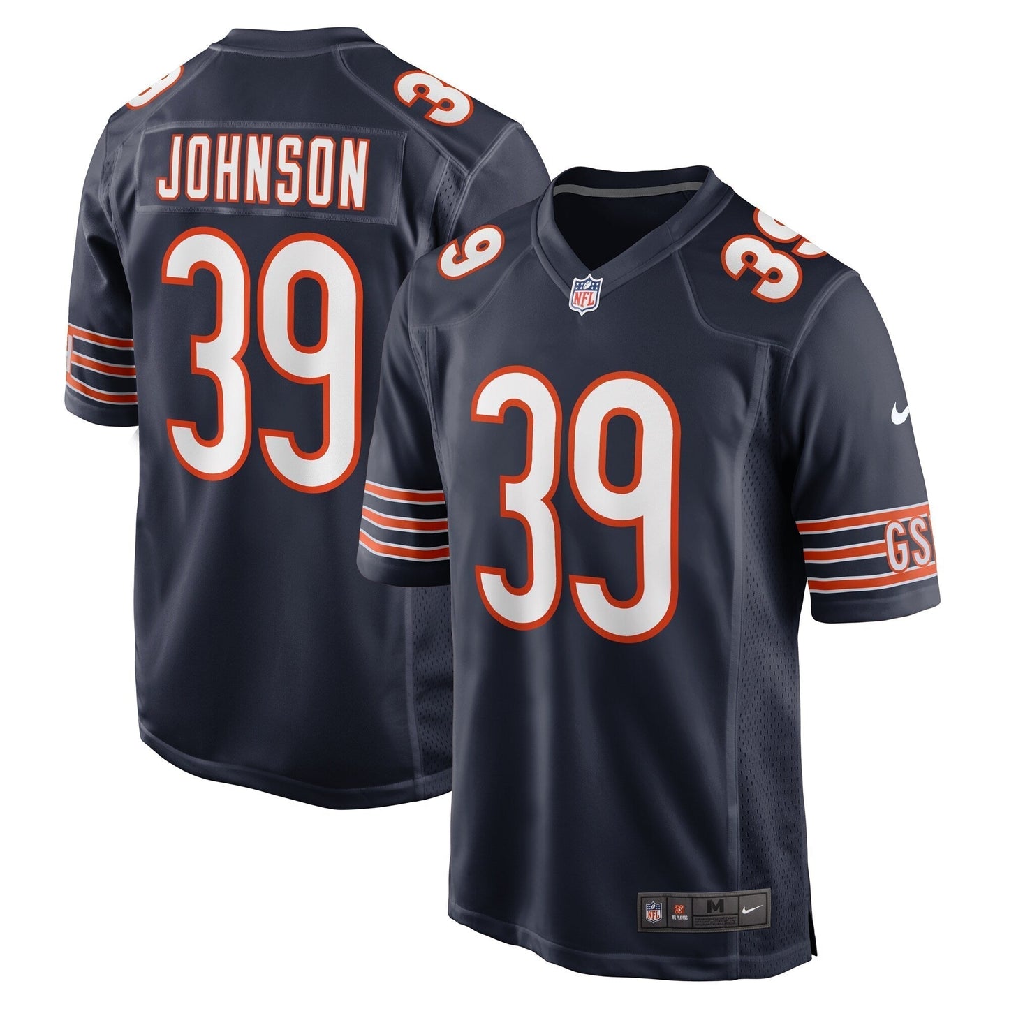 Quindell Johnson Chicago Bears Nike Team Game Jersey - Navy football jersey product view 1
