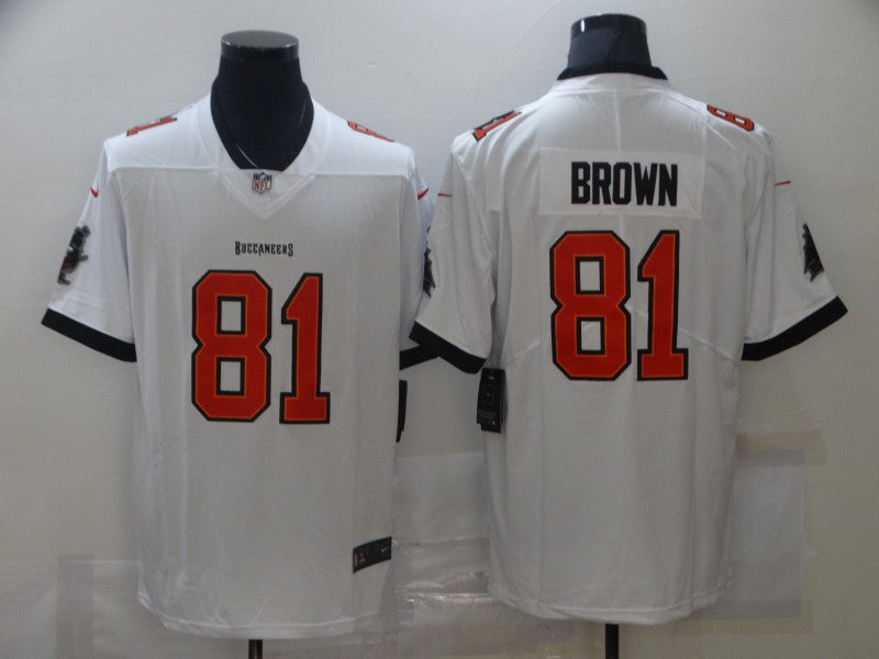 Men's Tampa Bay Buccaneers Antonio Brown #81 White Game Jersey1 football jersey product view 1