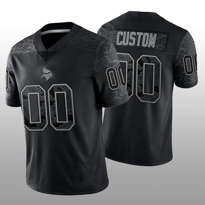 Custom1 Minnesota Vikings Stitched Black RFLCTV Limited Jersey1 Football Jerseys football jersey product view 1