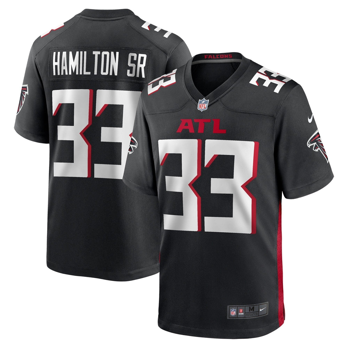 Antonio Hamilton Sr. Atlanta Falcons Nike Team Game Jersey - Black football jersey product view 1