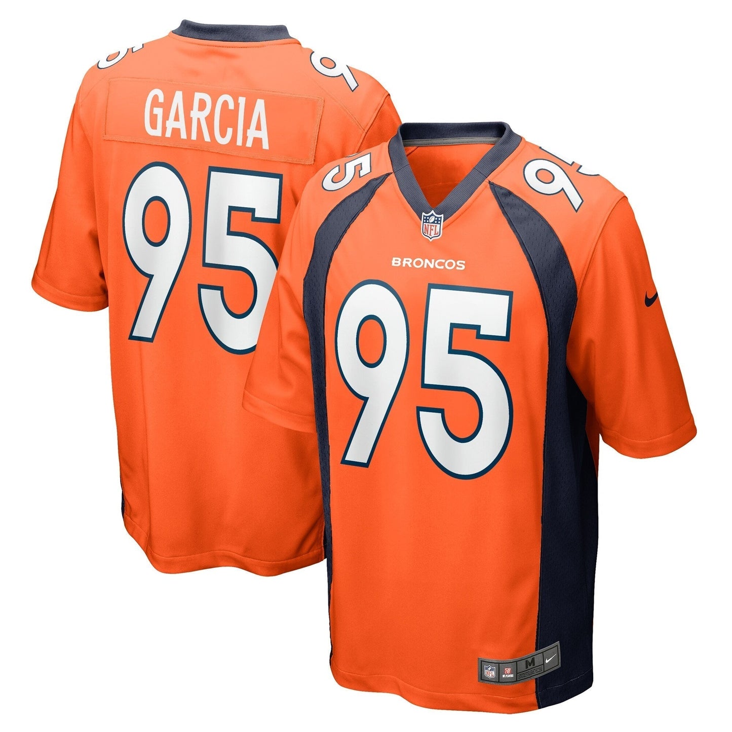 Elijah Garcia Denver Broncos Nike Team Game Jersey - Orange football jersey product view 1