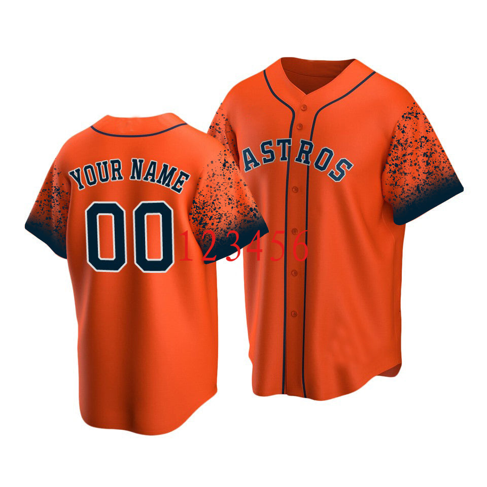 Custom Houston Astros Baseball Orange New Jerseys Stitched Letter And Numbers baseball jersey product view 1