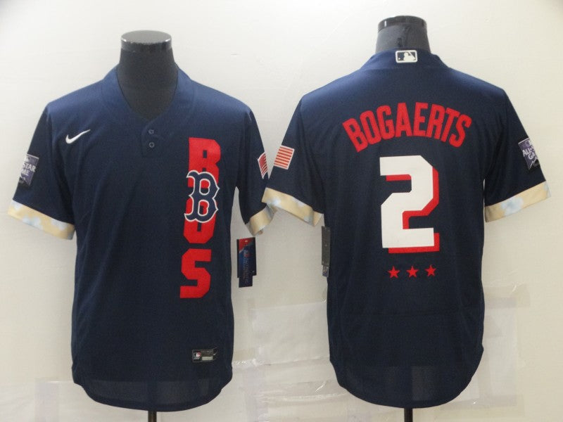 Men's Boston Red Sox Xander Bogaerts #2 Navy All Star Player Jersey1 baseball jersey product view 1