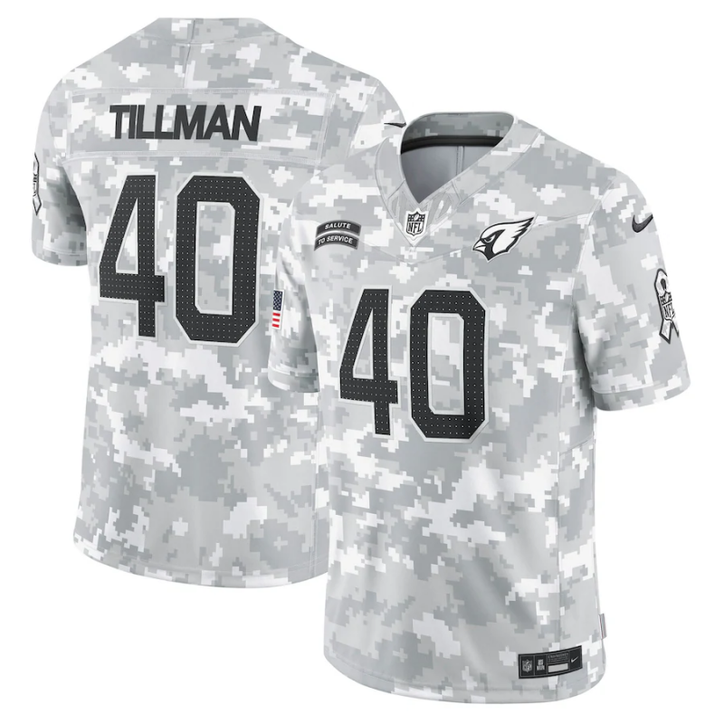 Men's Arizona Cardinals Pat Tillman #40 Arctic Camo 2024 Salute to Service Retired Player Limited Jersey1 football jersey product view 1