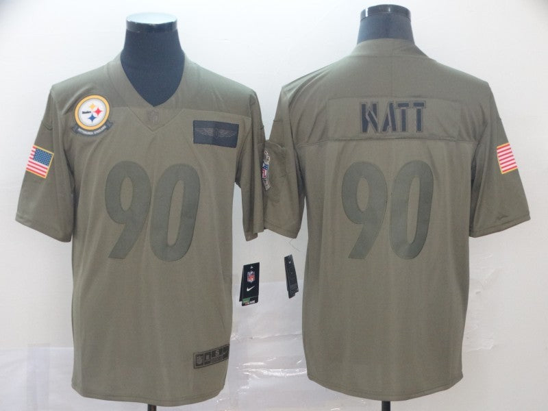 Men's Pittsburgh Steelers T.J. Watt #90 Brown Game Jersey1 football jersey product view 1