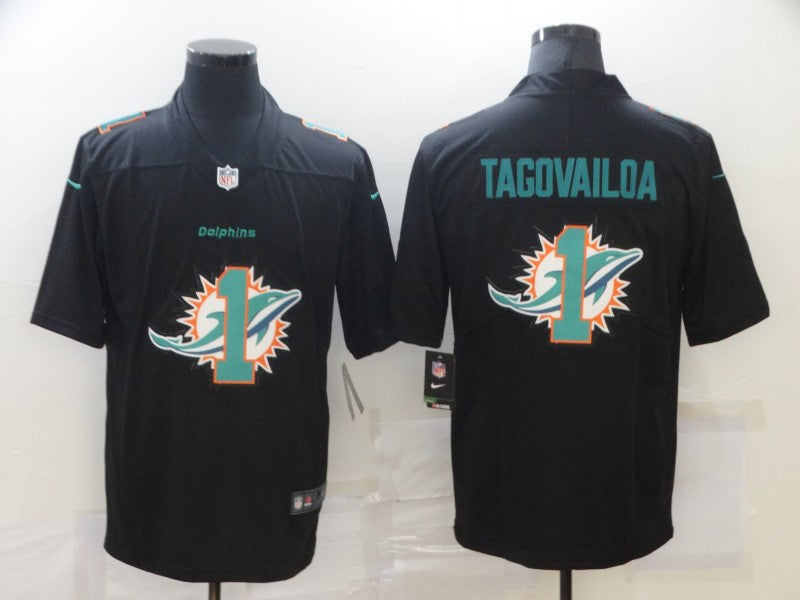 Men's Miami Dolphins Tua Tagovailoa #1 Black Authentic Game Jersey1 football jersey product view 1