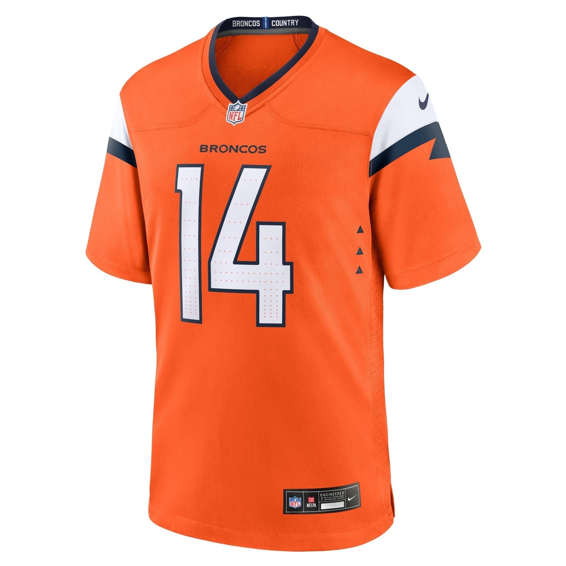 Courtland Sutton Denver Broncos Nike Mile High Collection Game Jersey - Orange football jersey product view 2