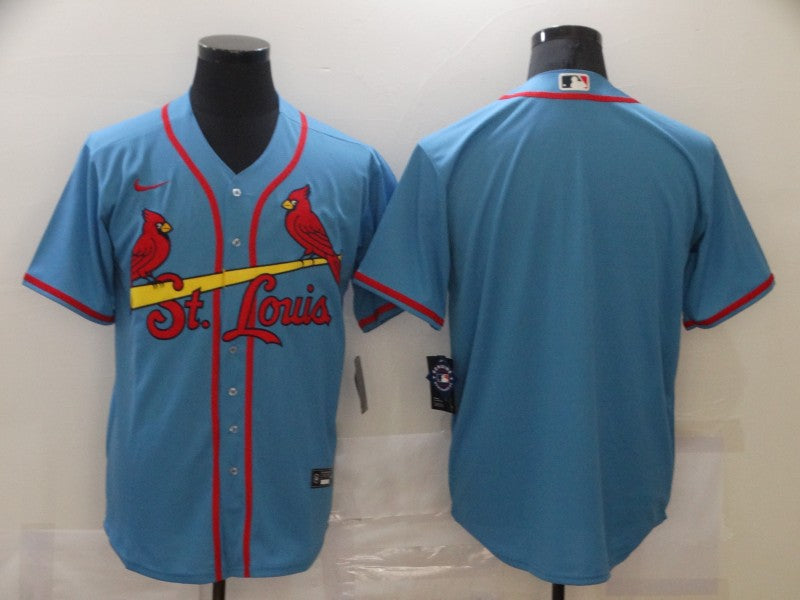 Men's St. Louis Cardinals Light Blue Alternate Replica Blank Jersey baseball jersey product view 1