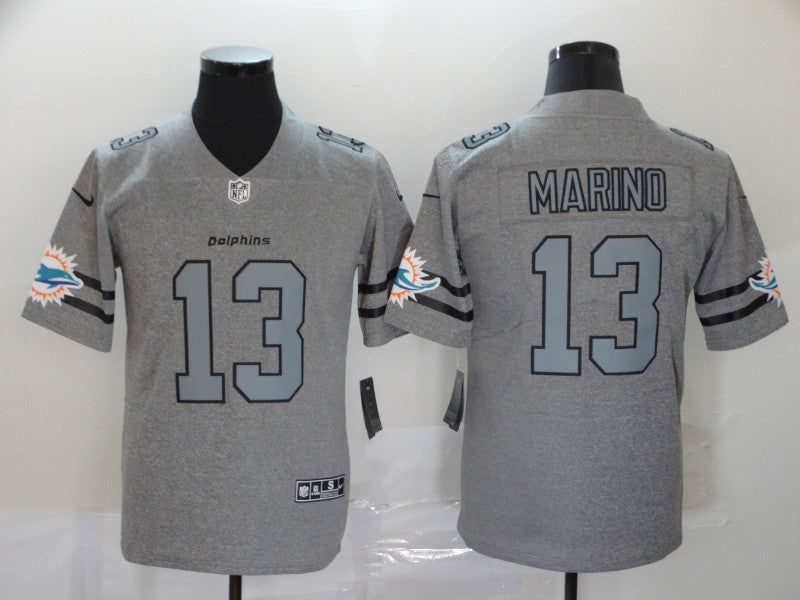Men's Miami Dolphins Dan Marino #13 Gray Game Jersey1 football jersey product view 1