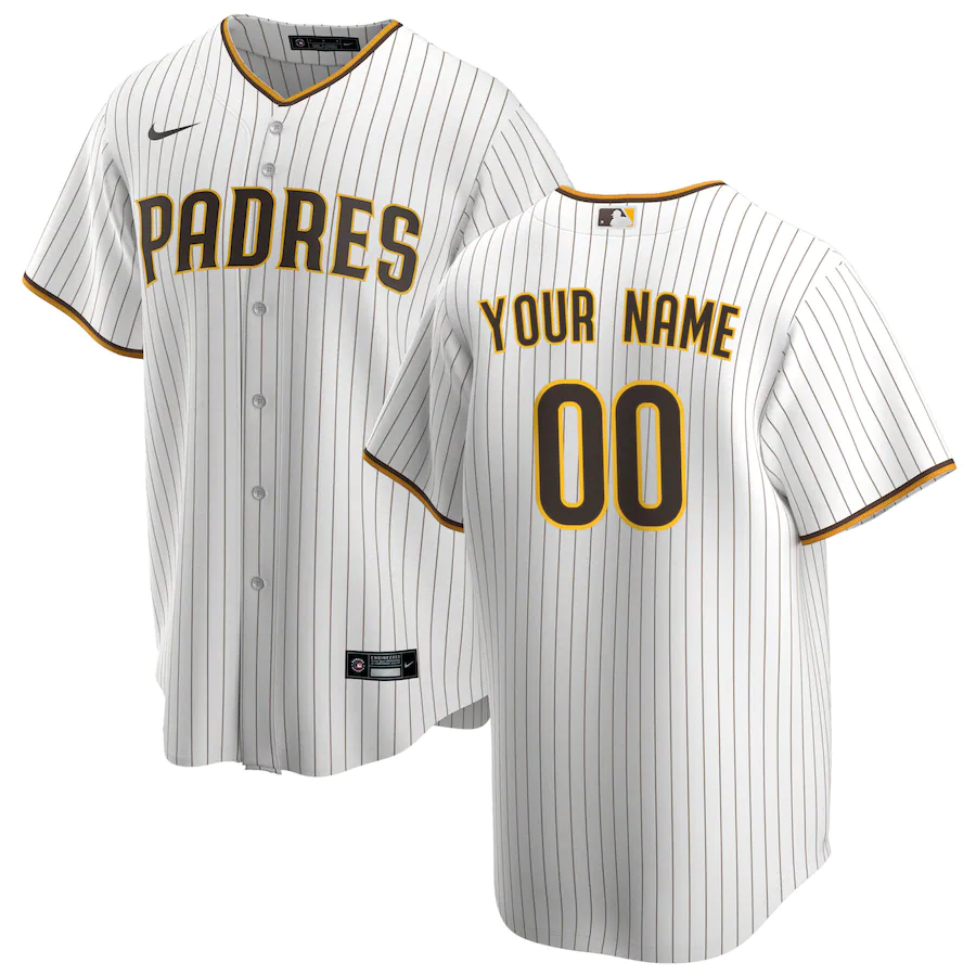 Men's San Diego Padres White Home Replica Custom Jersey1 baseball jersey product view 1