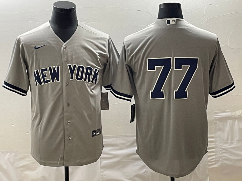 Men's New York Yankees Clint Frazier #77 Gray Replica Player Name Jersey1 baseball jersey product view 1
