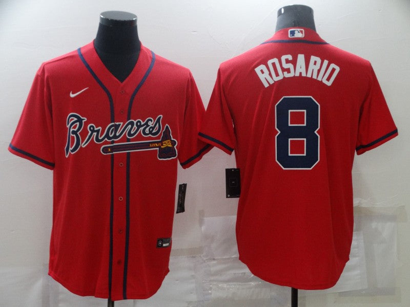 Men's Atlanta Braves Eddie Rosario #8 Red Replica Jersey1 baseball jersey product view 1
