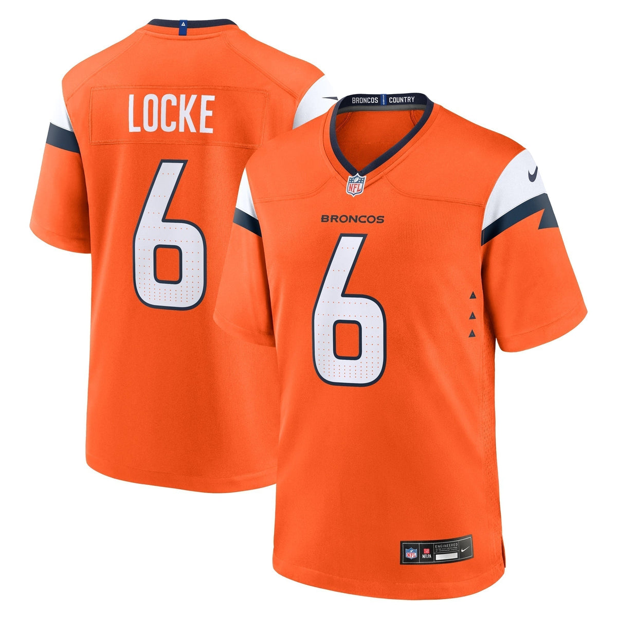 P.J. Locke Denver Broncos Nike Team Game Jersey - Orange football jersey product view 1