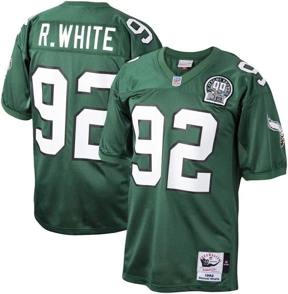 Men's Reggie White Green Philadelphia Eagles Authentic Throwback Retired Player Jersey football jersey product view 1