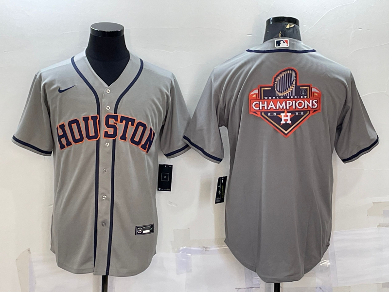 Men's Houston Astros Gray Road Replica Player Name Jersey1 baseball jersey product view 1