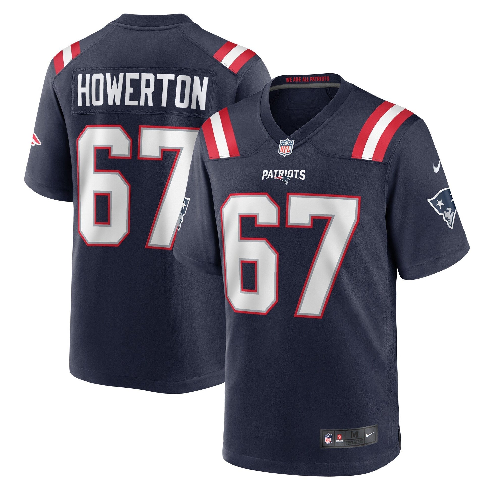 Hayden Howerton New England Patriots Nike Home Game Jersey - Navy football jersey product view 1