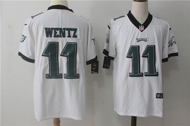 Men's Philadelphia Eagles #11 Carson Wentz Game Jersey1 White football jersey product view 1