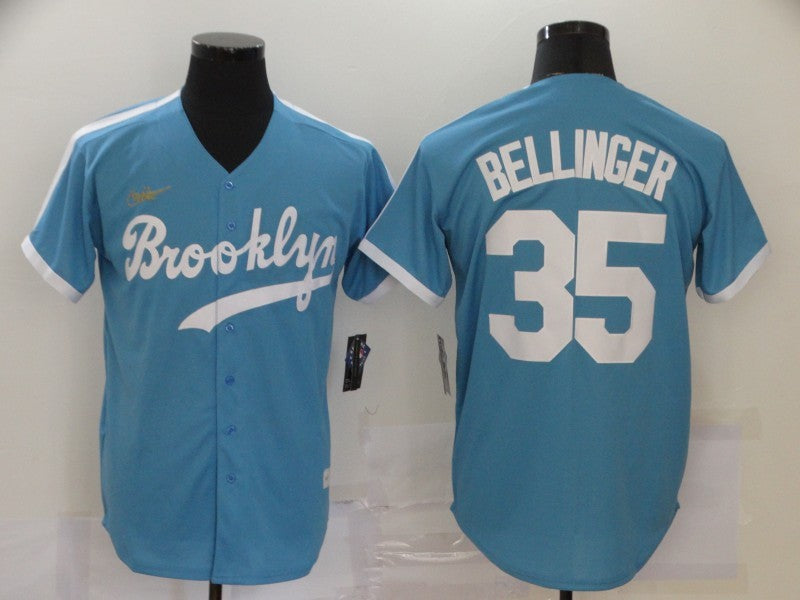 Men's Los Angeles Dodgers Cody Bellinger #35 Light Blue Replica Baseball Jersey1 baseball jersey product view 1