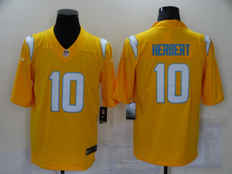 Men's Los Angeles Chargers Justin Herbert #10 Yellow Inverted Legend Jersey1 football jersey product view 1