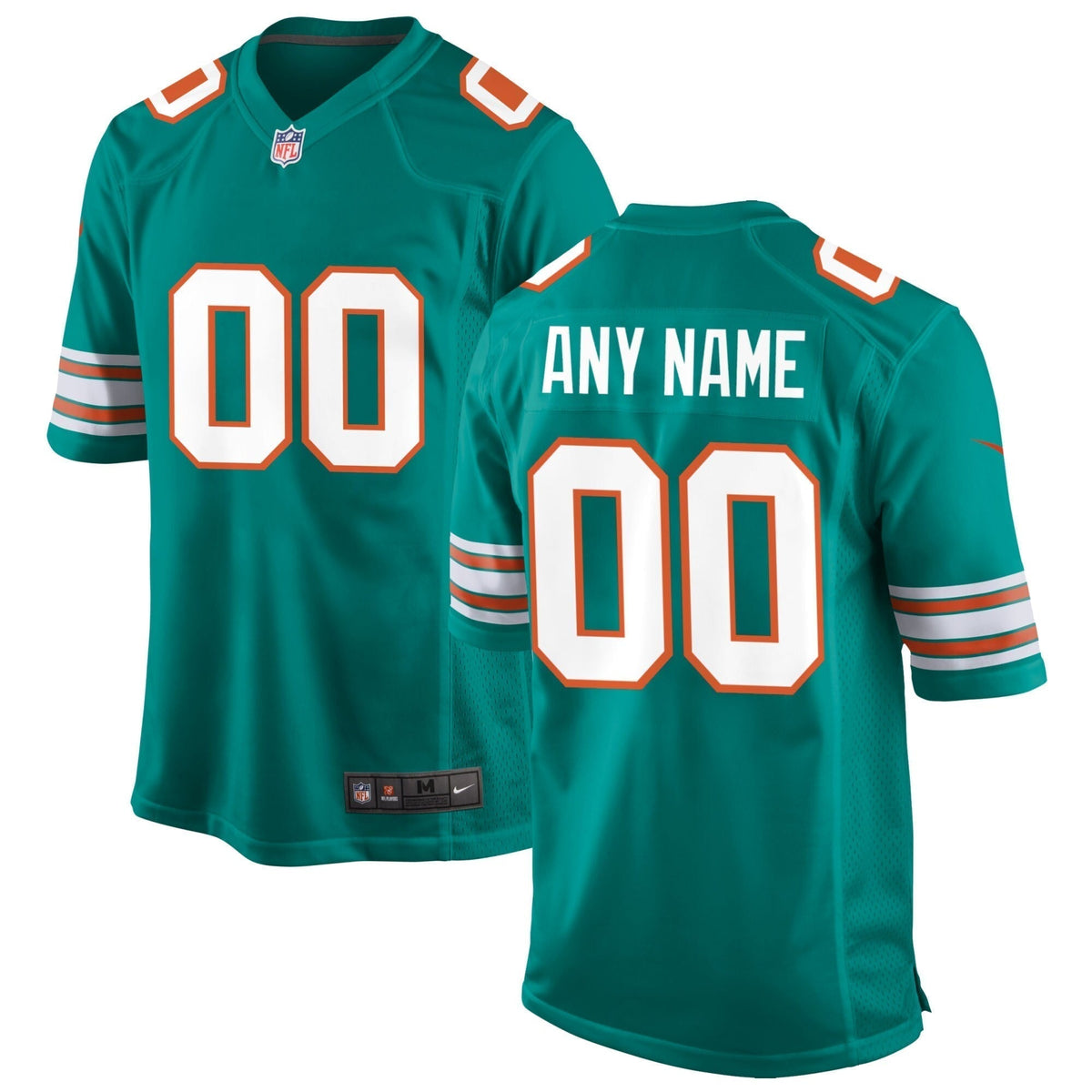 Miami Dolphins Nike Alternate Custom Game Jersey - Aqua football jersey product view 1