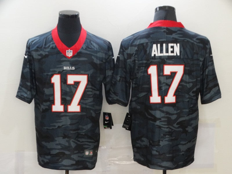 Men's Buffalo Bills Josh Allen #17 Gray Camouflage Game Jersey1 football jersey product view 1