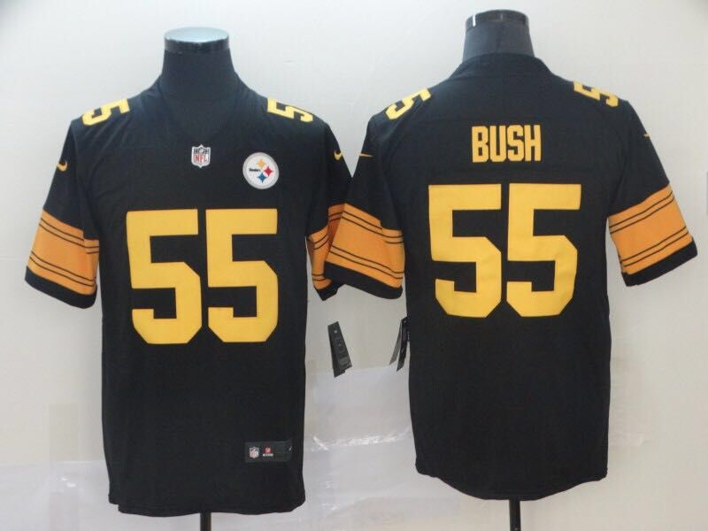 Men's Pittsburgh Steelers Devon Bush Jr. #55 Black Alternate Legend Jersey1 football jersey product view 1