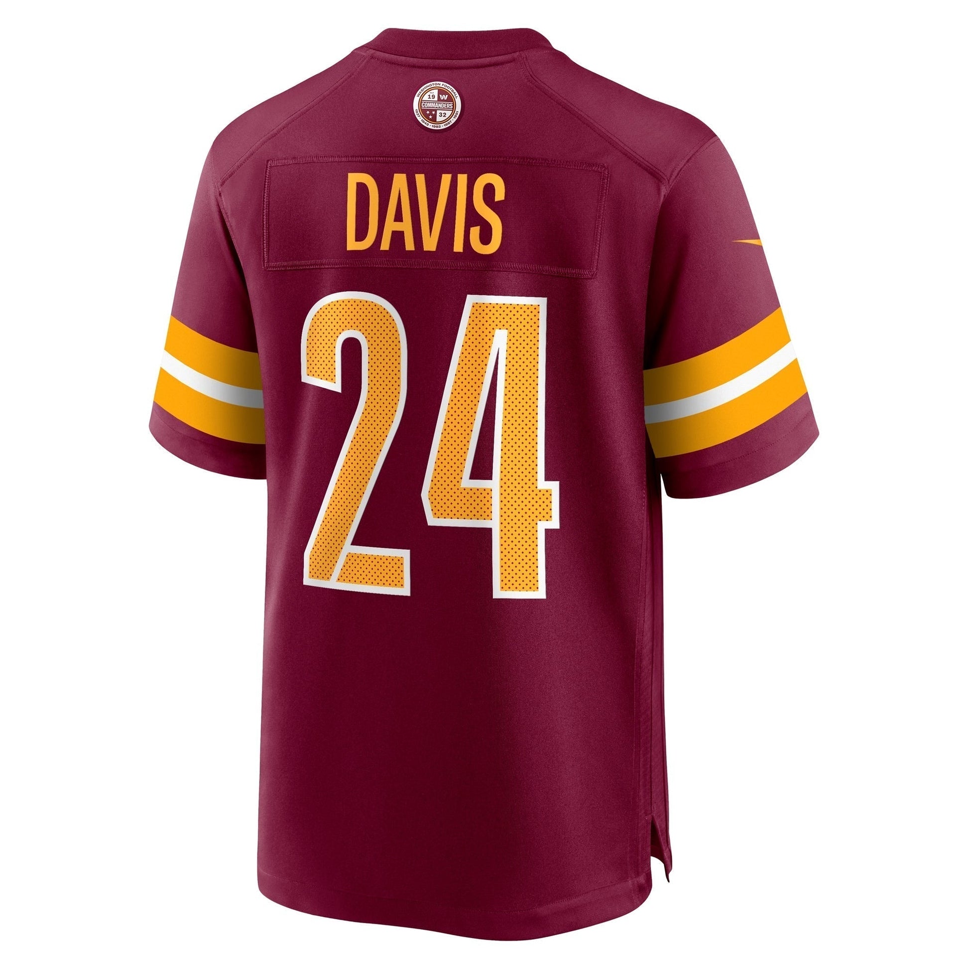 Michael Davis Washington Commanders Nike Game Jersey - Burgundy football jersey product view 3