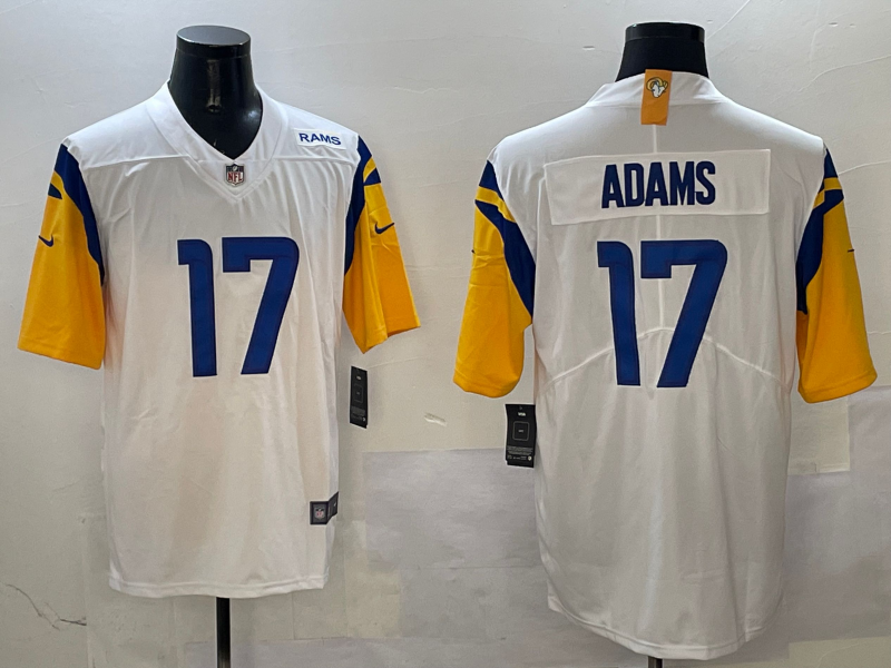 Men's Los Angeles Rams Davante Adams #17 White Game Player Jersey1 football jersey product view 1