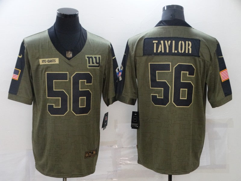 Men's New York Giants Lawrence Taylor #56 Brown Game Jersey1 football jersey product view 1