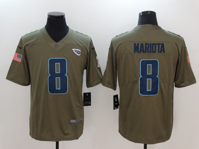 Men's Tennessee Titans Marcus Mariota #8 Brown Player Game Jersey1 football jersey product view 1