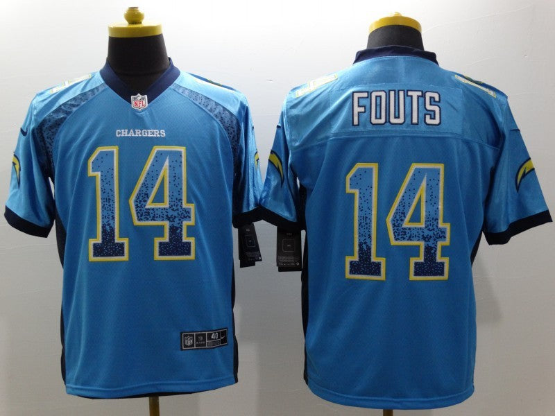 Men's Los Angeles Chargers Dan Fouts #14 Blue Game Jersey1 football jersey product view 1