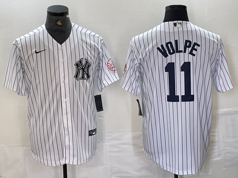 Men's New York Yankees Anthony Volpe #11 White Limited Player Jersey1 baseball jersey product view 1