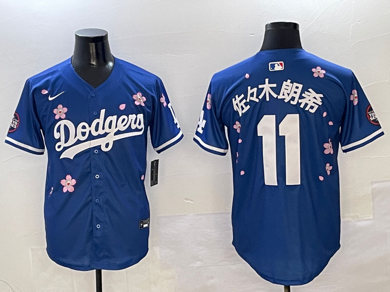 Men's Los Angeles Dodgers Roki Sasaki #11 Royal Game Jersey1 baseball jersey product view 1