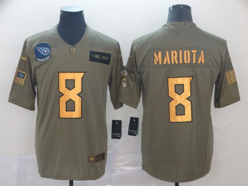 Men's Tennessee Titans Marcus Mariota #8 Brown Game Player Jersey1 football jersey product view 1