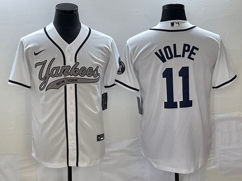 Men's New York Yankees Anthony Volpe #11 White Player Jersey Joint Edition baseball jersey product view 1