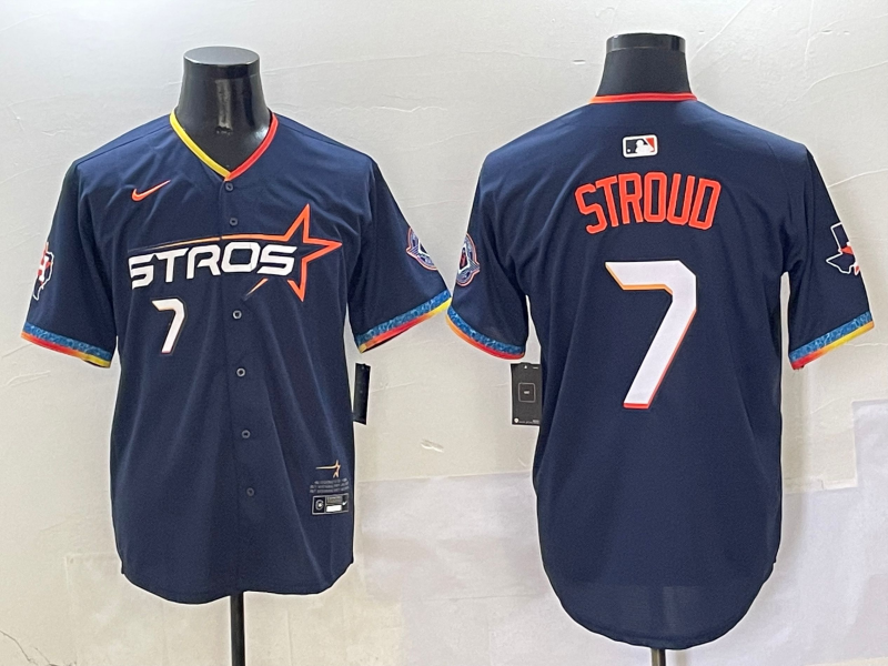 Men's Houston Astros C.J. Stroud #7 Navy 2025 City Connect Limited Player Jersey1 baseball jersey product view 1