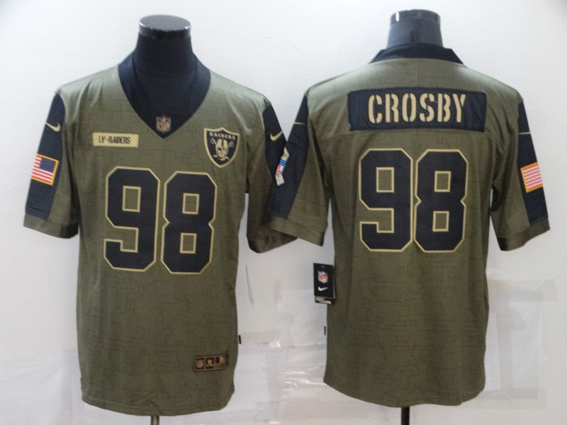 Men's Las Vegas Raiders Maxx Crosby #98 Brown Game Jersey1 football jersey product view 1